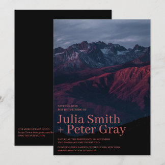 Rustic Red Mountains sparen de datumuitnodiging Kaart