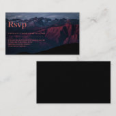Rustic Red Mountains Wedding Rsvp Card Informatiekaartje (Voorkant / Achterkant)