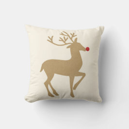 Rustic Red Nose Holiday Kussen