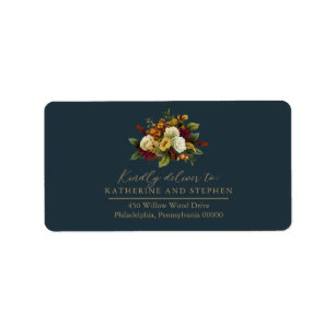Rustic Red   Oranje Floral Bouquet RSVP-adres Etiket