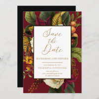 Rustic Red | Oranje Floral Bouquet Save the Date