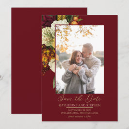 Rustic Red | Oranje foto van Floral Bouquet Save The Date