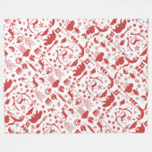 Rustic Red Owl Beer Deer Fox Woodland Pattern Fleece Deken (Voorkant (Horizontaal))