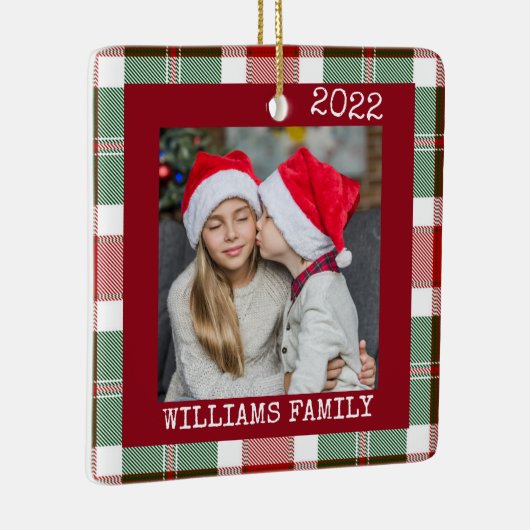 Rustic Red Photo Buffalo Pset Ornament (Rechts)