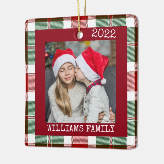 Rustic Red Photo Buffalo Pset Ornament (Links)