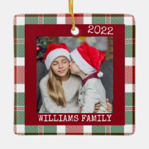 Rustic Red Photo Buffalo Pset Ornament