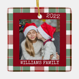 Rustic Red Photo Buffalo Pset Ornament