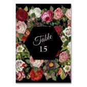 Rustic Red Pink Floral Greenery Black Party Kaart (Achterkant)