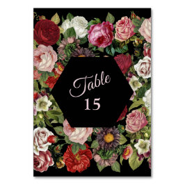 Rustic Red Pink Floral Greenery Black Party Kaart