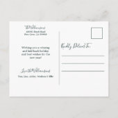 Rustic Red Pink Poinsettia Greenery Photo Holiday Briefkaart (Achterkant)