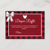 Rustic Red Plaid Merry Little Baby Shower Diaper R Informatiekaartje (Voorkant)