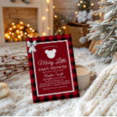 Rustic Red Plaid Merry Little Baby Shower Kaart