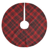 Rustic Red Plaid Tartan Kerstboom Rok (Voorkant)