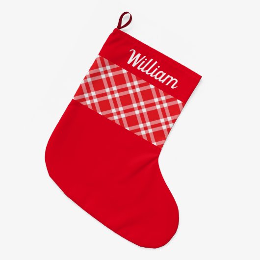 Rustic Red Play - aangepaste naam Grote Kerstsok (Voorkant (Hangend))