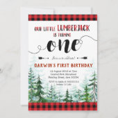 Rustic Red Playboy eerste verjaardag uitnodiging (Voorkant)