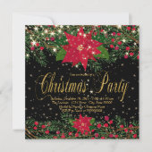 Rustic Red Poinsettia Kerstfeest Kaart (Voorkant)