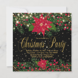 Rustic Red Poinsettia Kerstfeest Kaart