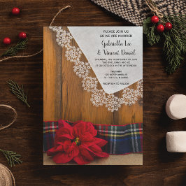 Rustic Red Poinsettia Pset Winter Barn Wedding Kaart
