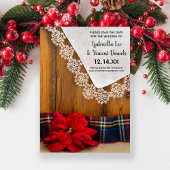 Rustic Red Poinsettia Pset Winter Save the Date Kaart