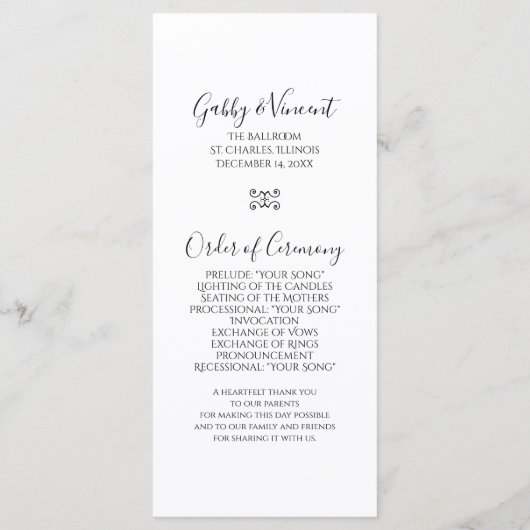 Rustic Red Poinsettia Winter Wedding Programme Programmakaart (Achterkant)