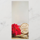 Rustic Red Poinsettia Winter Wedding Programme Programmakaart (Voorkant)