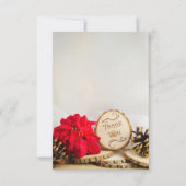 Rustic Red Poinsettia Woodland Weddenschap Bedankkaart (Voorkant)