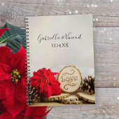 Rustic Red Poinsettia Woodland Winter Wedding Notitieboek