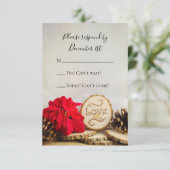 Rustic Red Poinsettia Woodland Winter Wedding RSVP (Staand voorkant)