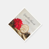 Rustic Red Poinsettia Woodland Winter Wedding Servetten (Hoek)