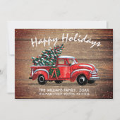 Rustic Red Prettige feestdagen Truck Aankondiging (Voorkant)