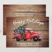 Rustic Red  Prettige feestdagen Truck Aankondiging (Voorkant / Achterkant)