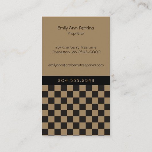 Rustic Red Primitive Saltbox House Land Visitekaartje (Achterkant)