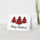 Rustic Red Pset Blank Merry kerstbomen Feestdagen Kaart (Voorkant)