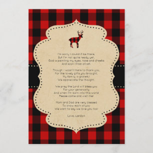 Rustic Red Pset Buck bedankt je gedicht Kaart