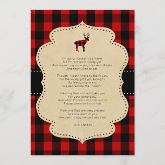 Rustic Red Pset Buck bedankt je gedicht Kaart