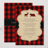 Rustic Red Pset Buck en Beer gedicht Kaart (Voorkant / Achterkant)