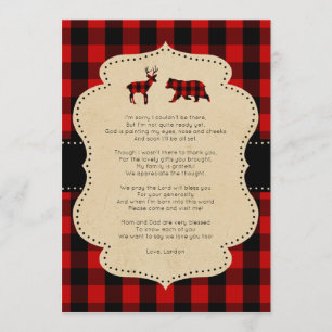Rustic Red Pset Buck en Beer gedicht Kaart