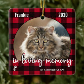 Rustic Red Pset Cat Memorial Pet Loss Keepslag Keramisch Ornament