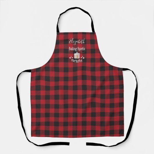 Rustic Red Pset Cookies Holiday Baking Apron Schort (Voorkant)