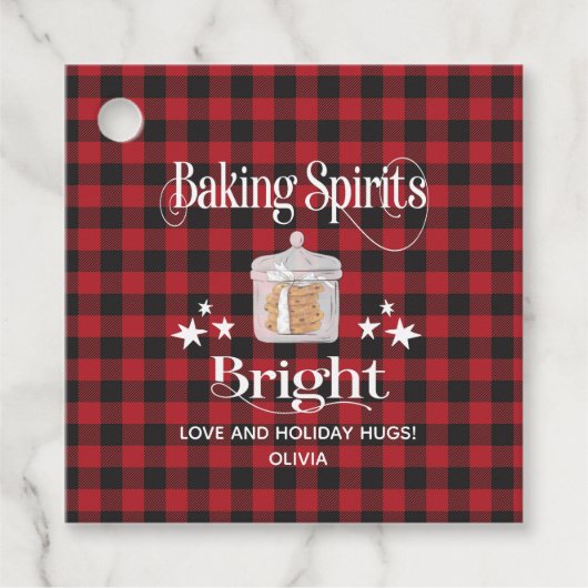 Rustic Red Pset Cookies Holiday Baking Classic Ro Bedankjes Labels (Voorkant)