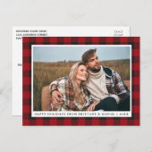 Rustic Red Pset Couple Prettige feestdagen Briefkaart (Voorkant / Achterkant)