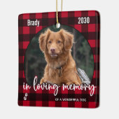 Rustic Red Pset Dog Memorial Pet Loss Keepslag Keramisch Ornament (Links)