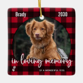 Rustic Red Pset Dog Memorial Pet Loss Keepslag Keramisch Ornament (Voorkant)