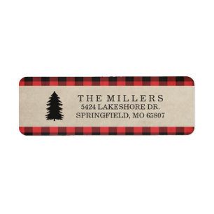 Rustic Red Pset Holiday Adresetiketten Etiket