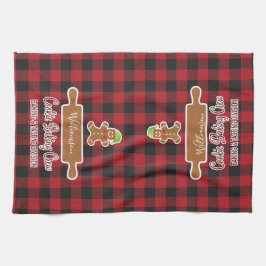 Rustic Red Pset Holiday Baking Monogramed Theedoek
