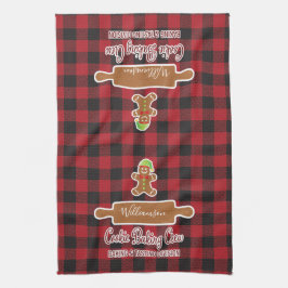 Rustic Red Pset Holiday Baking Monogramed Theedoek