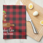 Rustic Red Pset Holiday Baking Monogramed Theedoek (Quarter Fold)