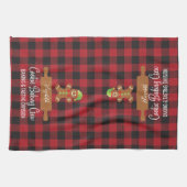 Rustic Red Pset Holiday Baking Monogramed Theedoek (Horizontaal)