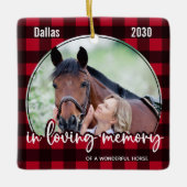 Rustic Red Pset Horse Memorial Pet Loss Keepslag Keramisch Ornament (Voorkant)