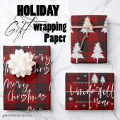 Rustic Red Pset Merry kerstcadeau Inpakpapier Vel